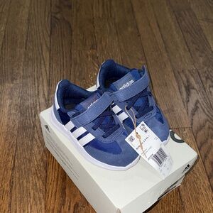 Adidas Kids Navy and White Sneakers